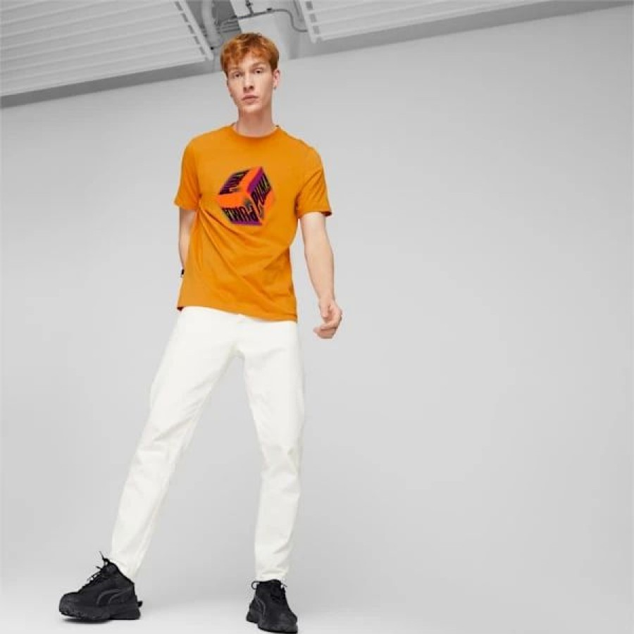 Clothing * | Sportswear By Puma Men'S Graphic Tee Orange Brick