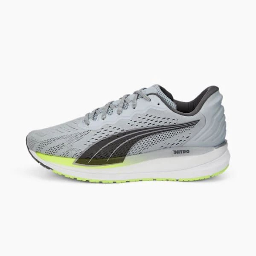 Shoes * | Puma Magnify Nitro Surge Men'S Running Shoes Platinum Gray-Lime Squeeze