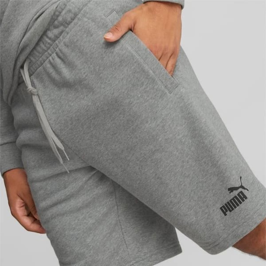 Clothing * | Puma Power Logo 10 Men'S Shorts Medium Gray Heather