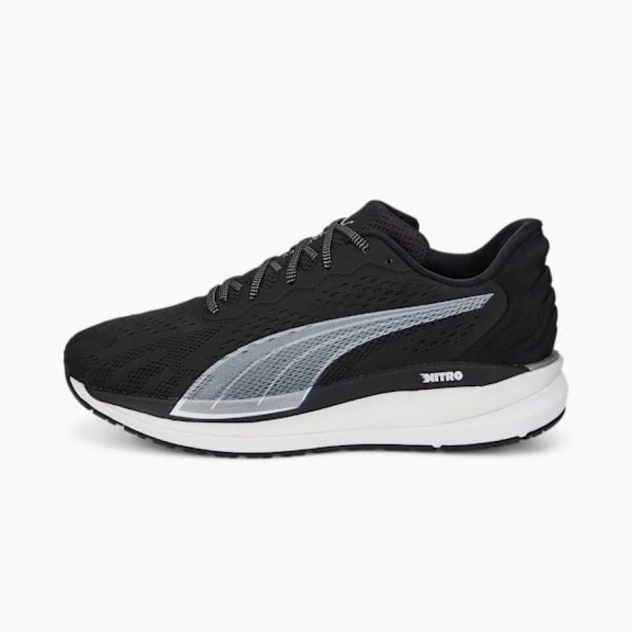 Shoes * | Magnify Nitro Surge Men'S Running Shoes Puma Black-Metallic Silver