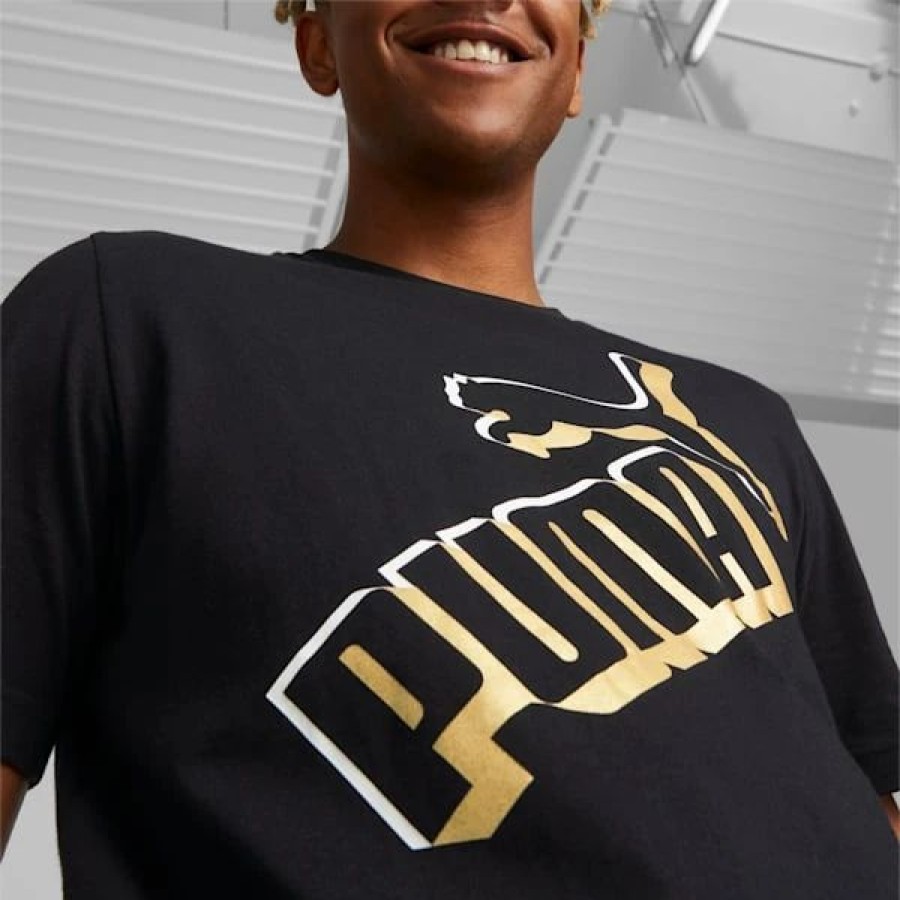 Clothing * | Essentials+ Men'S Big Logo Tee Puma Black