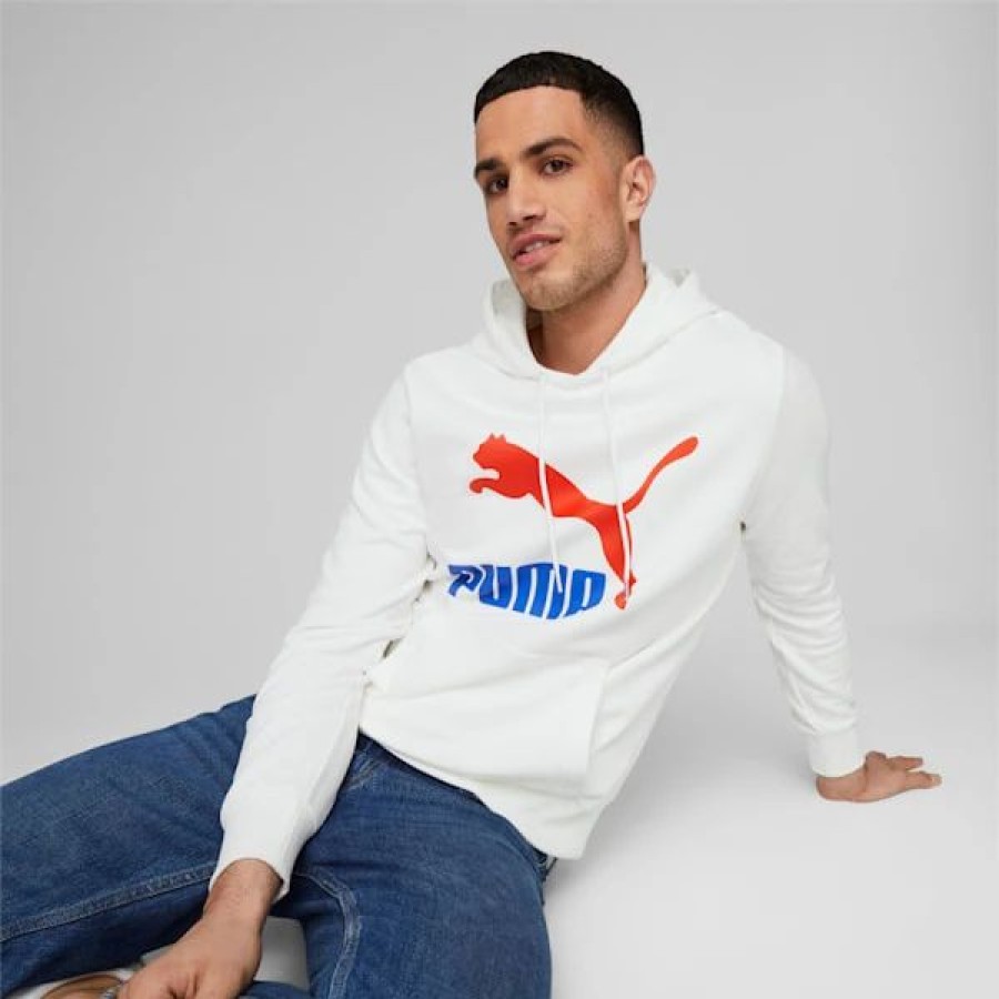 Clothing * | Classics Logo Hoodie Men Puma White-Royal Sapphire