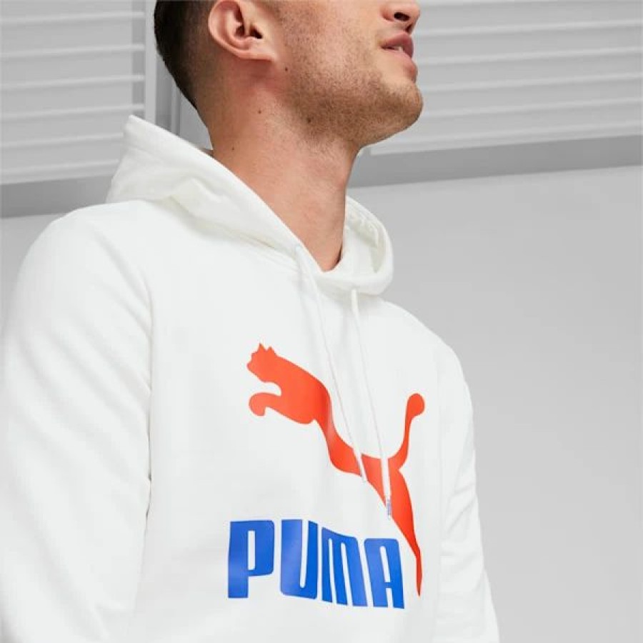 Clothing * | Classics Logo Hoodie Men Puma White-Royal Sapphire