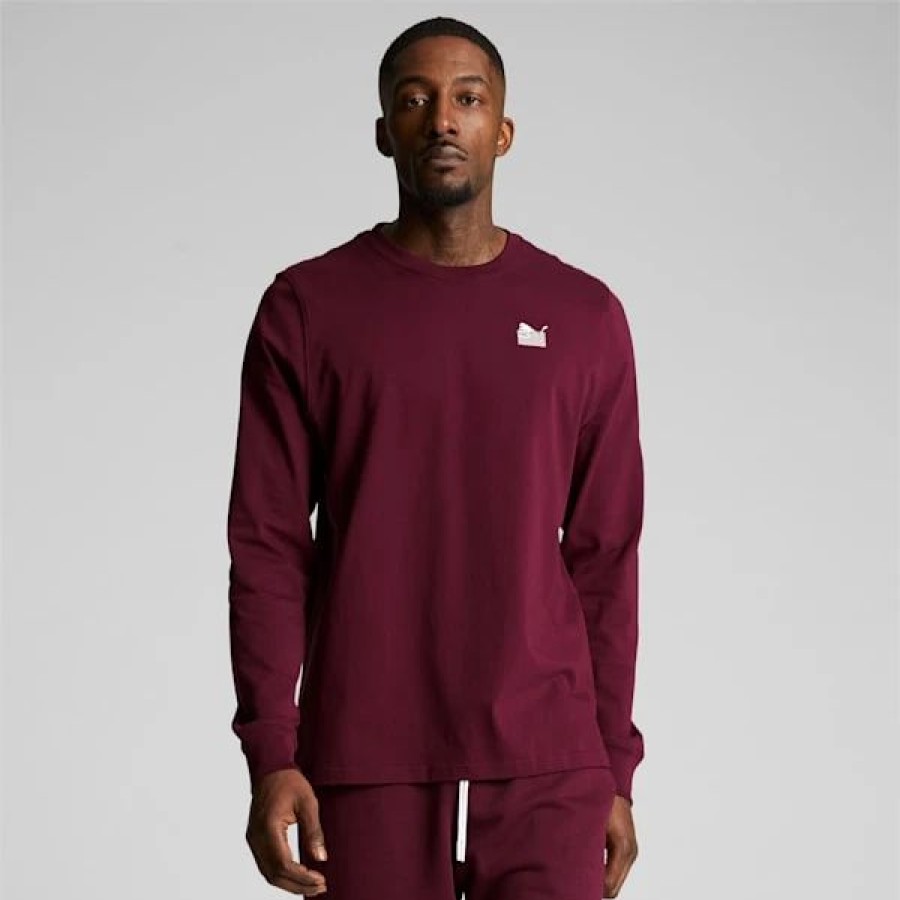 Clothing * | Puma X Tmc Everyday Hussle Long Sleeve Tee Burgundy