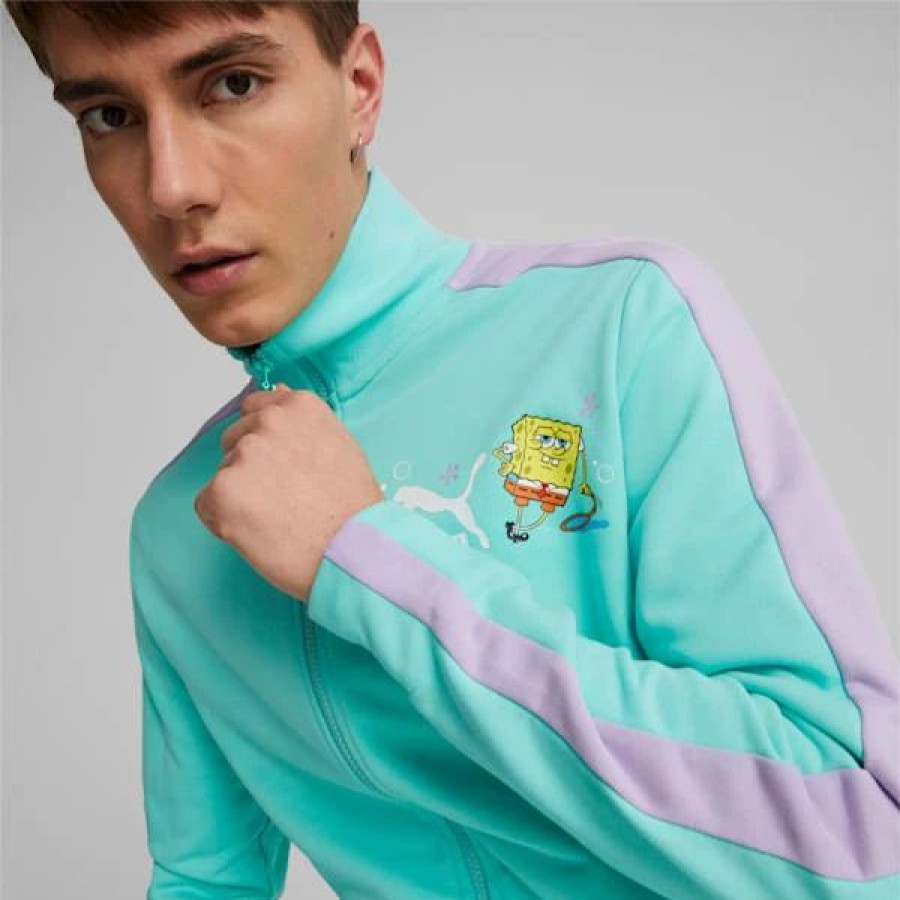 Clothing * | Puma X Spongebob T7 Men'S Track Jacket Mint