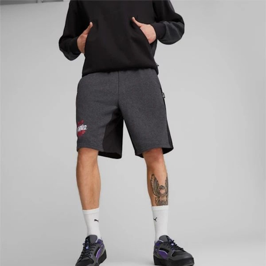 Clothing * | Puma X Final Fantasy Xiv Men'S Shorts Flat Dark Gray-Puma Black : Sold Out