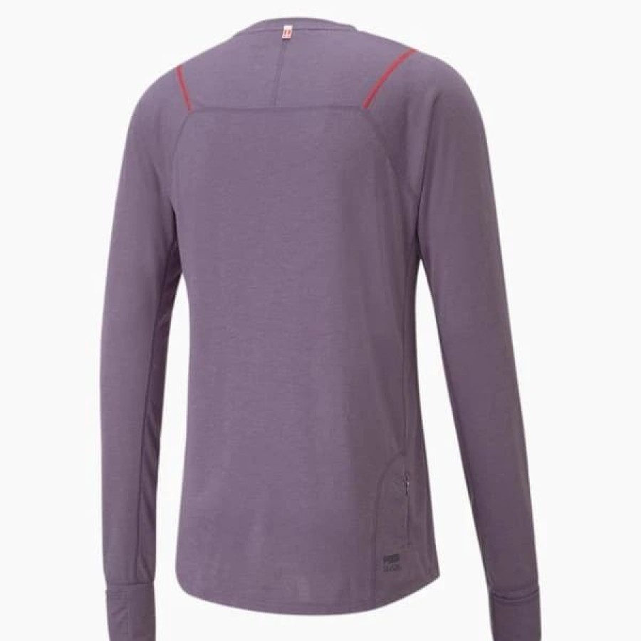 Sports * | Puma X Kso Seasons Men'S Wool Long Sleeve Running Top Purple Charcoal Heather