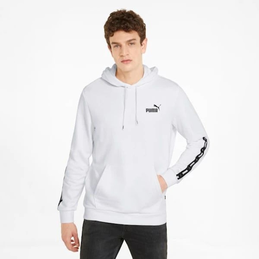 Clothing * | Essentials+ Tape Men'S Hoodie Puma White