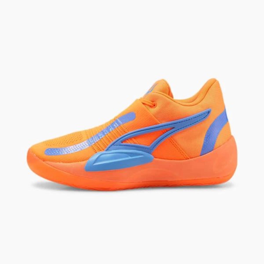 Shoes * | Neymar Jr Rise Nitro Basketball Shoes Ultra Orange-Blue Glimmer-Puma White